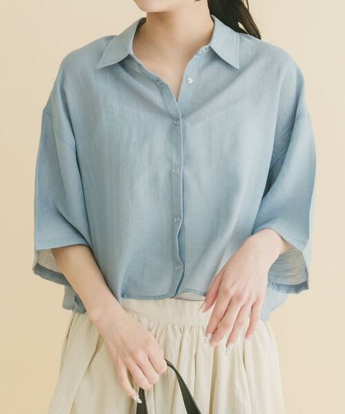 URBAN RESEARCH ITEMS / アーバンリサーチ アイテムズ シャツ・ブラウス | ドットボタンハンソデシアーシャツ | 詳細7