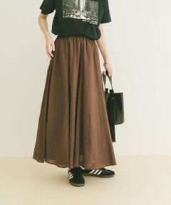 URBAN RESEARCH ITEMS / アーバンリサーチ アイテムズ ロング・マキシ丈スカート | コットン楊柳フレアスカート