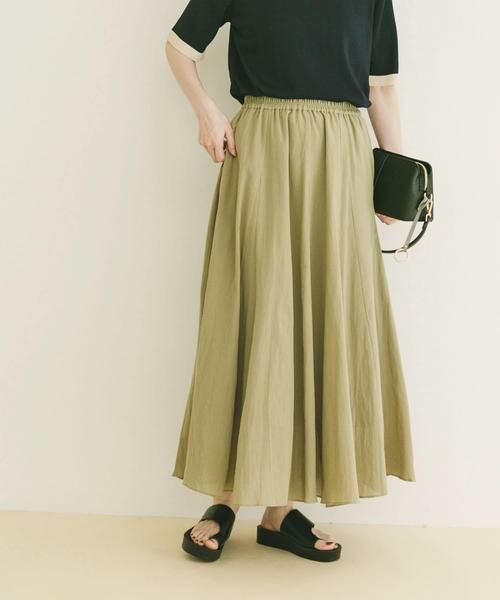 URBAN RESEARCH ITEMS / アーバンリサーチ アイテムズ ロング・マキシ丈スカート | コットン楊柳フレアスカート | 詳細1