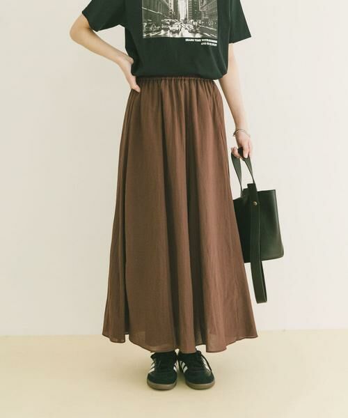 URBAN RESEARCH ITEMS / アーバンリサーチ アイテムズ ロング・マキシ丈スカート | コットン楊柳フレアスカート | 詳細8