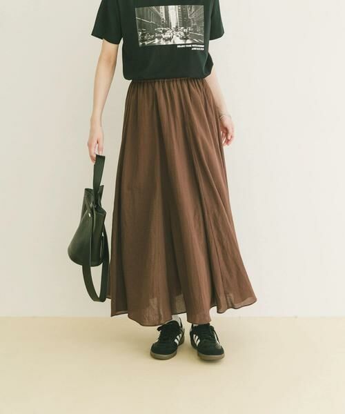 URBAN RESEARCH ITEMS / アーバンリサーチ アイテムズ ロング・マキシ丈スカート | コットン楊柳フレアスカート | 詳細9