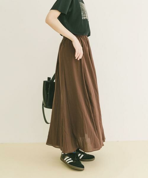 URBAN RESEARCH ITEMS / アーバンリサーチ アイテムズ ロング・マキシ丈スカート | コットン楊柳フレアスカート | 詳細10