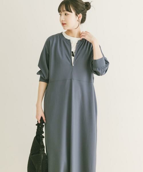 URBAN RESEARCH ITEMS / アーバンリサーチ アイテムズ ワンピース | ハーフジップドルマンワンピース（ブルー系その他）