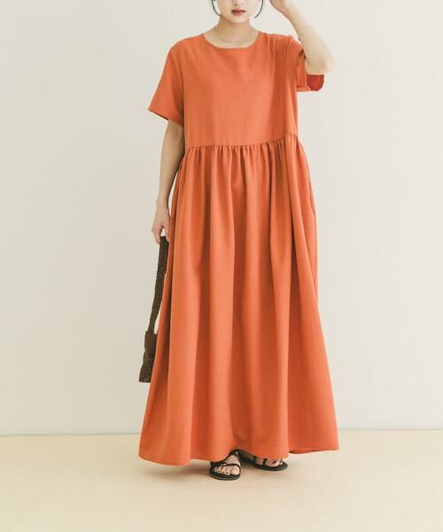 URBAN RESEARCH ITEMS / アーバンリサーチ アイテムズ ワンピース | 『イージーケア/接触冷感/UVカット』SMOOTH LINEN TOUCH ワンピース（オレンジ）