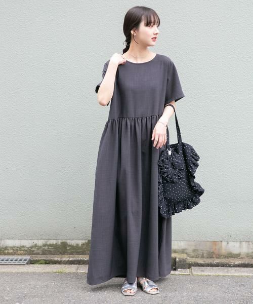 URBAN RESEARCH ITEMS / アーバンリサーチ アイテムズ ワンピース | 『イージーケア/接触冷感/UVカット』SMOOTH LINEN TOUCH ワンピース（チャコールグレー）