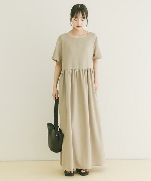 URBAN RESEARCH ITEMS / アーバンリサーチ アイテムズ ワンピース | 『イージーケア/接触冷感/UVカット』SMOOTH LINEN TOUCH ワンピース（ベージュ）