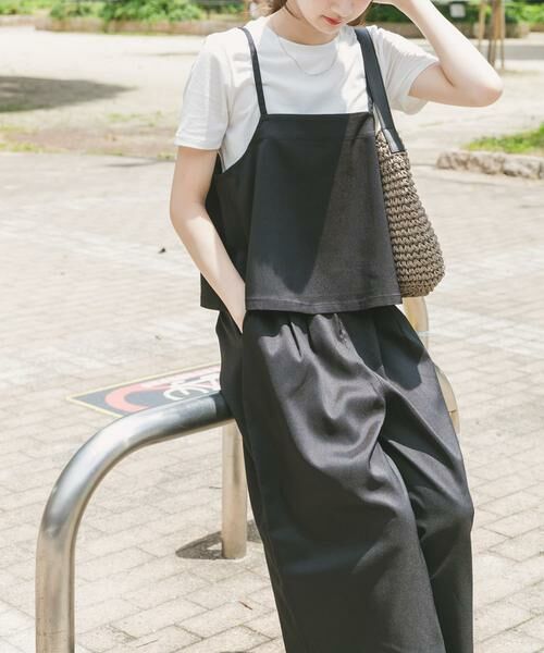 URBAN RESEARCH ITEMS / アーバンリサーチ アイテムズ ワンピース | インナー付きリネンライクセットアップ（ブラック）