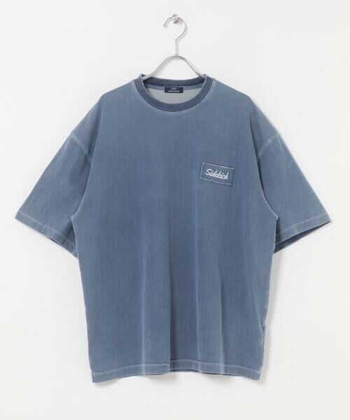 URBAN RESEARCH ITEMS / アーバンリサーチ アイテムズ Tシャツ | 『接触冷感』HIGH COOLワンポイント刺繍デニムTシャツ（ブルー）