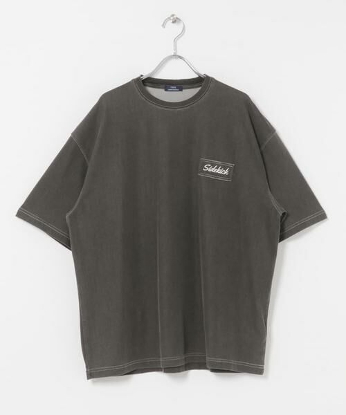 URBAN RESEARCH ITEMS / アーバンリサーチ アイテムズ Tシャツ | 『接触冷感』HIGH COOLワンポイント刺繍デニムTシャツ（ブラック）