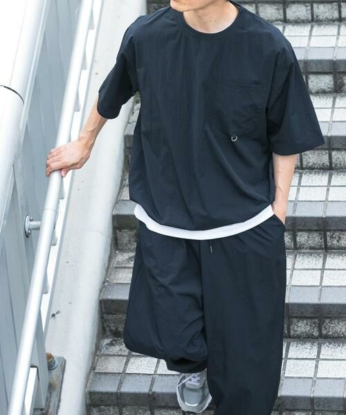 URBAN RESEARCH ITEMS / アーバンリサーチ アイテムズ Tシャツ | 『接触冷感/撥水/イージーケア/UVカット』タスランナイロンクルーネックドロストTシャツ | 詳細1
