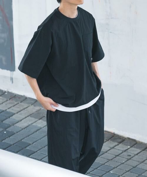 URBAN RESEARCH ITEMS / アーバンリサーチ アイテムズ Tシャツ | 『接触冷感/撥水/イージーケア/UVカット』タスランナイロンクルーネックドロストTシャツ | 詳細10