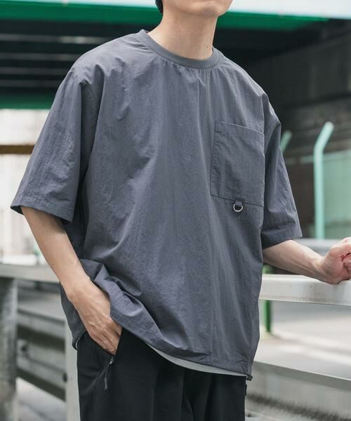URBAN RESEARCH ITEMS / アーバンリサーチ アイテムズ Tシャツ | 『接触冷感/撥水/イージーケア/UVカット』タスランナイロンクルーネックドロストTシャツ | 詳細30