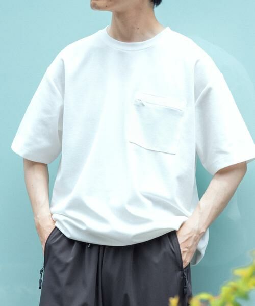 URBAN RESEARCH ITEMS / アーバンリサーチ アイテムズ Tシャツ | 速乾 カットミラノ ポケットTシャツ(ホワイト)
