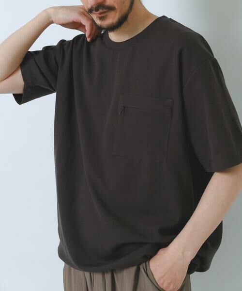 URBAN RESEARCH ITEMS / アーバンリサーチ アイテムズ Tシャツ | 速乾 カットミラノ ポケットTシャツ(チャコールグレー)