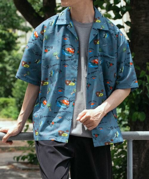 URBAN RESEARCH ITEMS / アーバンリサーチ アイテムズ シャツ・ブラウス | アロハプリントオープンカラー半袖シャツ(グレー系その他)