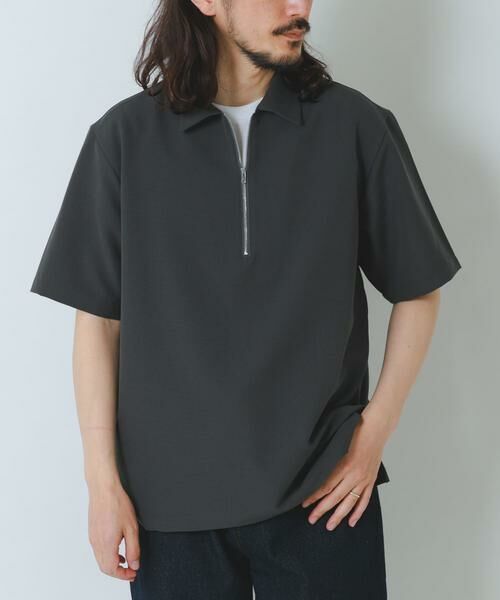 URBAN RESEARCH ITEMS / アーバンリサーチ アイテムズ シャツ・ブラウス | 冷感+速乾TRストレッチハーフZIP プルオーバー（チャコールグレー）