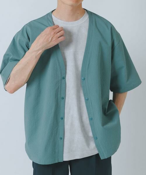 URBAN RESEARCH ITEMS / アーバンリサーチ アイテムズ カーディガン・ボレロ | 『接触冷感/イージーケア/吸水速乾/撥水/防汚』高機能シアサッカー 半袖カーディガン(楽着シリーズ) | 詳細3