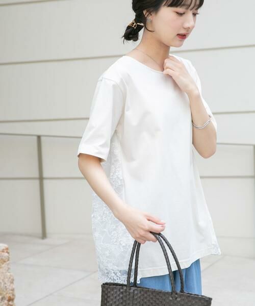 URBAN RESEARCH ITEMS / アーバンリサーチ アイテムズ Tシャツ | バックシャンレースTシャツ | 詳細1