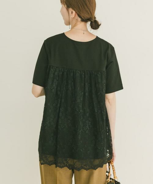 URBAN RESEARCH ITEMS / アーバンリサーチ アイテムズ Tシャツ | バックシャンレースTシャツ（ブラック）