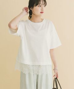 URBAN RESEARCH ITEMS / アーバンリサーチ アイテムズ Tシャツ | 裾レースコンビTシャツ