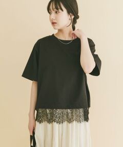URBAN RESEARCH ITEMS / アーバンリサーチ アイテムズ Tシャツ | 裾レースコンビTシャツ