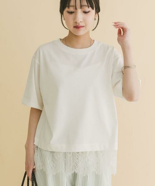 URBAN RESEARCH ITEMS / アーバンリサーチ アイテムズ Tシャツ | 裾レースコンビTシャツ | 詳細9
