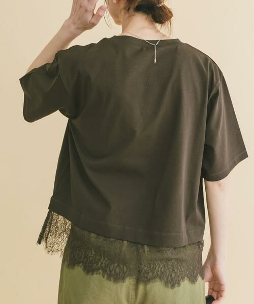URBAN RESEARCH ITEMS / アーバンリサーチ アイテムズ Tシャツ | 裾レースコンビTシャツ（チャコールグレー）