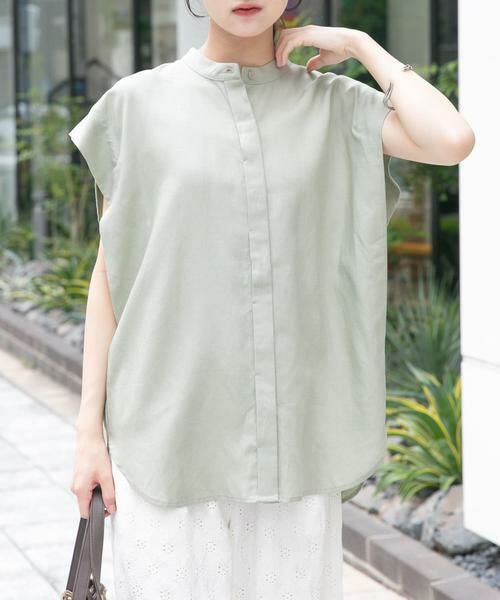 URBAN RESEARCH ITEMS / アーバンリサーチ アイテムズ シャツ・ブラウス | リネン混タックフレンチスリーブシャツ | 詳細1
