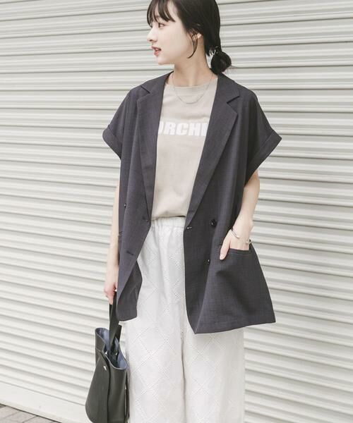 URBAN RESEARCH ITEMS / アーバンリサーチ アイテムズ ベスト | 『洗濯可』SMOOTH LINEN TOUCH ジレ（チャコールグレー）