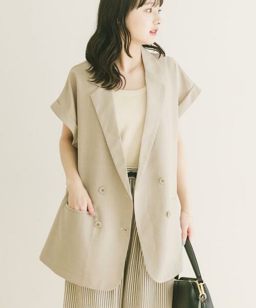 URBAN RESEARCH ITEMS / アーバンリサーチ アイテムズ ベスト | 『洗濯可』SMOOTH LINEN TOUCH ジレ（ベージュ）