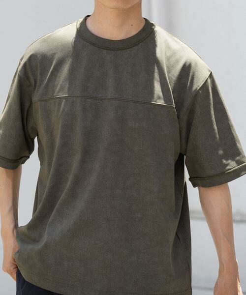 URBAN RESEARCH ITEMS / アーバンリサーチ アイテムズ Tシャツ | ライトウェイト ムラ染めTシャツ（カーキ）