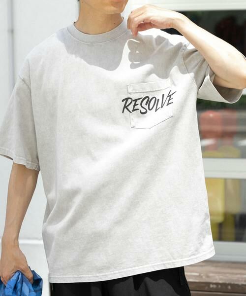 URBAN RESEARCH ITEMS / アーバンリサーチ アイテムズ Tシャツ | HANDWRITTEN LOGO FADED T-SHIRTS(グレー)