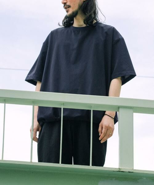 URBAN RESEARCH ITEMS / アーバンリサーチ アイテムズ Tシャツ | 『接触冷感/速乾/イージーケア』WINDY MESH ジップポケットTシャツ(ネイビー)