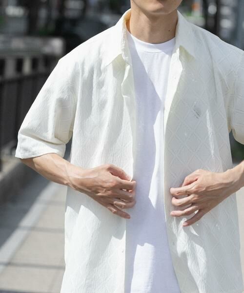 URBAN RESEARCH ITEMS / アーバンリサーチ アイテムズ シャツ・ブラウス | ジオメレース レギュラーカラー 半袖シャツ（ホワイト）