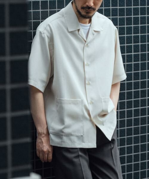 URBAN RESEARCH ITEMS / アーバンリサーチ アイテムズ シャツ・ブラウス | 『吸水速乾/イージーケア』リネンブレンド高機能半袖コーチシャツ（オフホワイト）