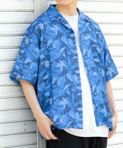 URBAN RESEARCH ITEMS / アーバンリサーチ アイテムズ シャツ・ブラウス | ボタニカルプリント OPカラー 半袖シャツ(ブルー系その他)