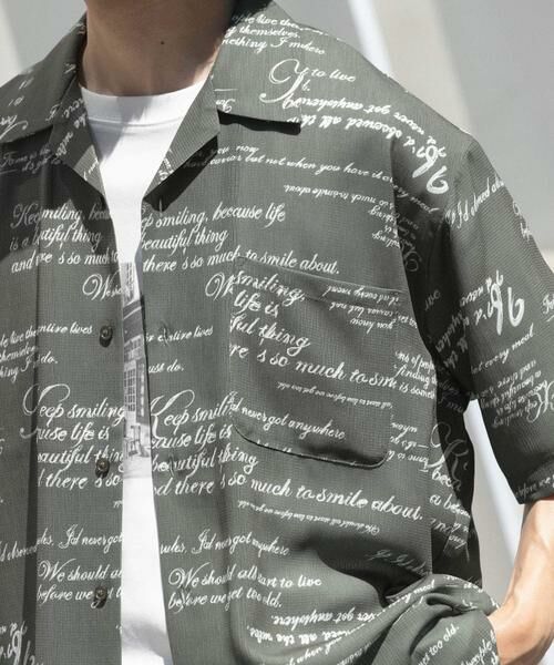URBAN RESEARCH ITEMS / アーバンリサーチ アイテムズ シャツ・ブラウス | メッセージプリント OPカラー 半袖シャツ | 詳細1