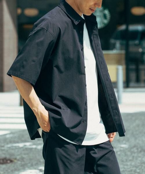 URBAN RESEARCH ITEMS / アーバンリサーチ アイテムズ シャツ・ブラウス | 『接触冷感/速乾/イージーケア』WINDY MESH ショートスリーブ シャツ（ネイビー）