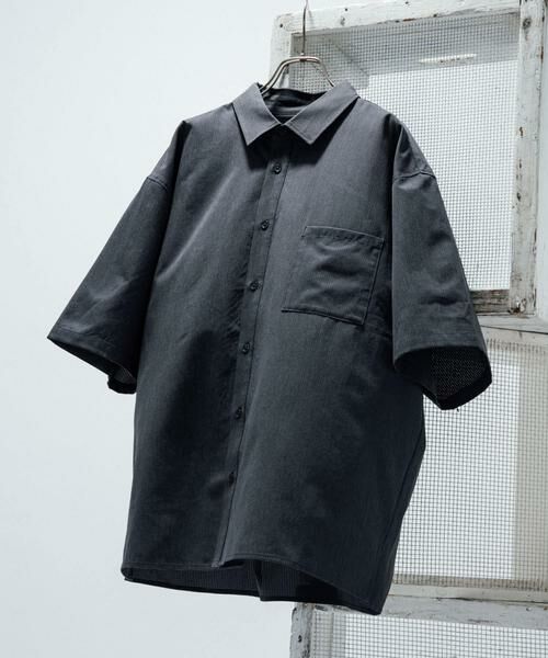 URBAN RESEARCH ITEMS / アーバンリサーチ アイテムズ シャツ・ブラウス | 『接触冷感/速乾/イージーケア』WINDY MESH ショートスリーブ シャツ（チャコールグレー）