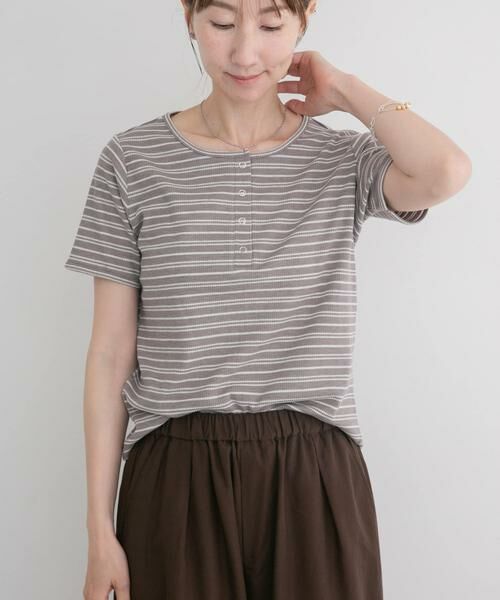 URBAN RESEARCH ITEMS / アーバンリサーチ アイテムズ Tシャツ | ワッフル半袖Tシャツ（グレー）