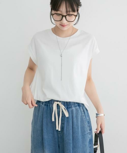URBAN RESEARCH ITEMS / アーバンリサーチ アイテムズ Tシャツ | シルケットライクノースリーブTシャツ（ホワイト）