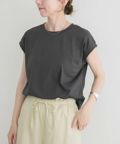 URBAN RESEARCH ITEMS / アーバンリサーチ アイテムズ Tシャツ | シルケットライクノースリーブTシャツ（チャコールグレー）