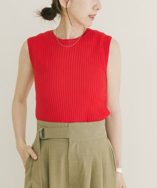 URBAN RESEARCH ITEMS / アーバンリサーチ アイテムズ ニット・セーター | 『洗濯可』ワイドノースリーブニット（レッド）