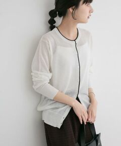 URBAN RESEARCH ITEMS / アーバンリサーチ アイテムズ カーディガン・ボレロ | リネン混ラインニットカーディガン