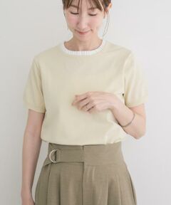 URBAN RESEARCH ITEMS / アーバンリサーチ アイテムズ ニット・セーター | フリルネック半袖ニットトップス