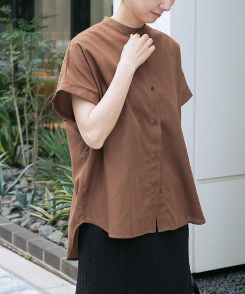 URBAN RESEARCH ITEMS / アーバンリサーチ アイテムズ シャツ・ブラウス | リネン混フレンチシャツ（ブラウン）