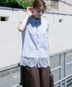 URBAN RESEARCH ITEMS / アーバンリサーチ アイテムズ シャツ・ブラウス | 裾レースノースリーブブラウス