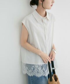 URBAN RESEARCH ITEMS / アーバンリサーチ アイテムズ シャツ・ブラウス | 裾レースノースリーブブラウス