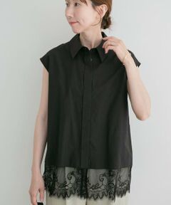 URBAN RESEARCH ITEMS / アーバンリサーチ アイテムズ シャツ・ブラウス | 裾レースノースリーブブラウス