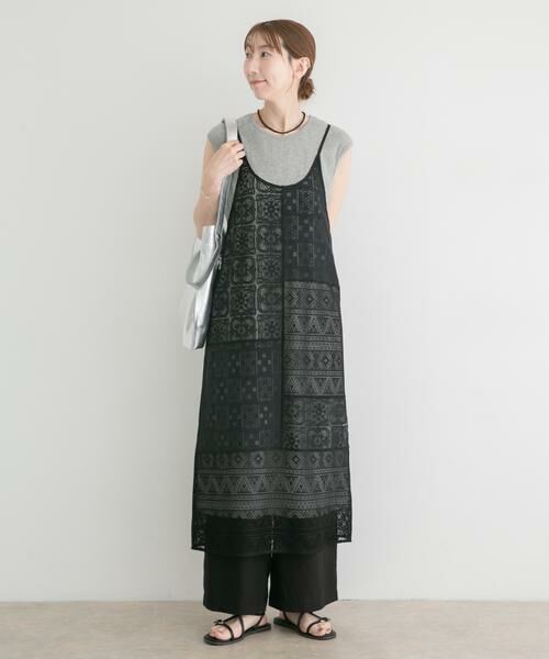 URBAN RESEARCH ITEMS / アーバンリサーチ アイテムズ ワンピース | インナー付きレースキャミワンピース（ブラック）